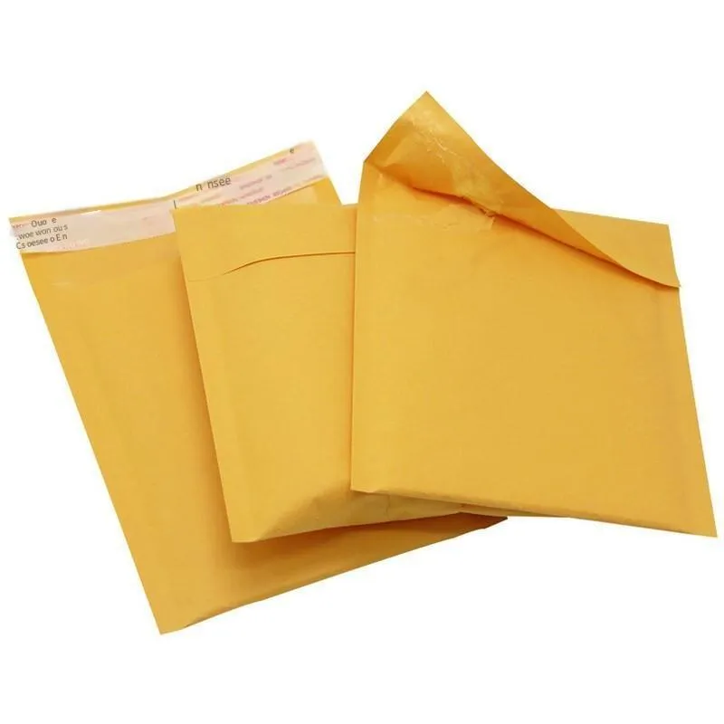 150 Only Kraft Paper Self Sealing Bag, Composite Bubble Envelope, Foam Shockproof Yellow Express Bag 32x32 4cm