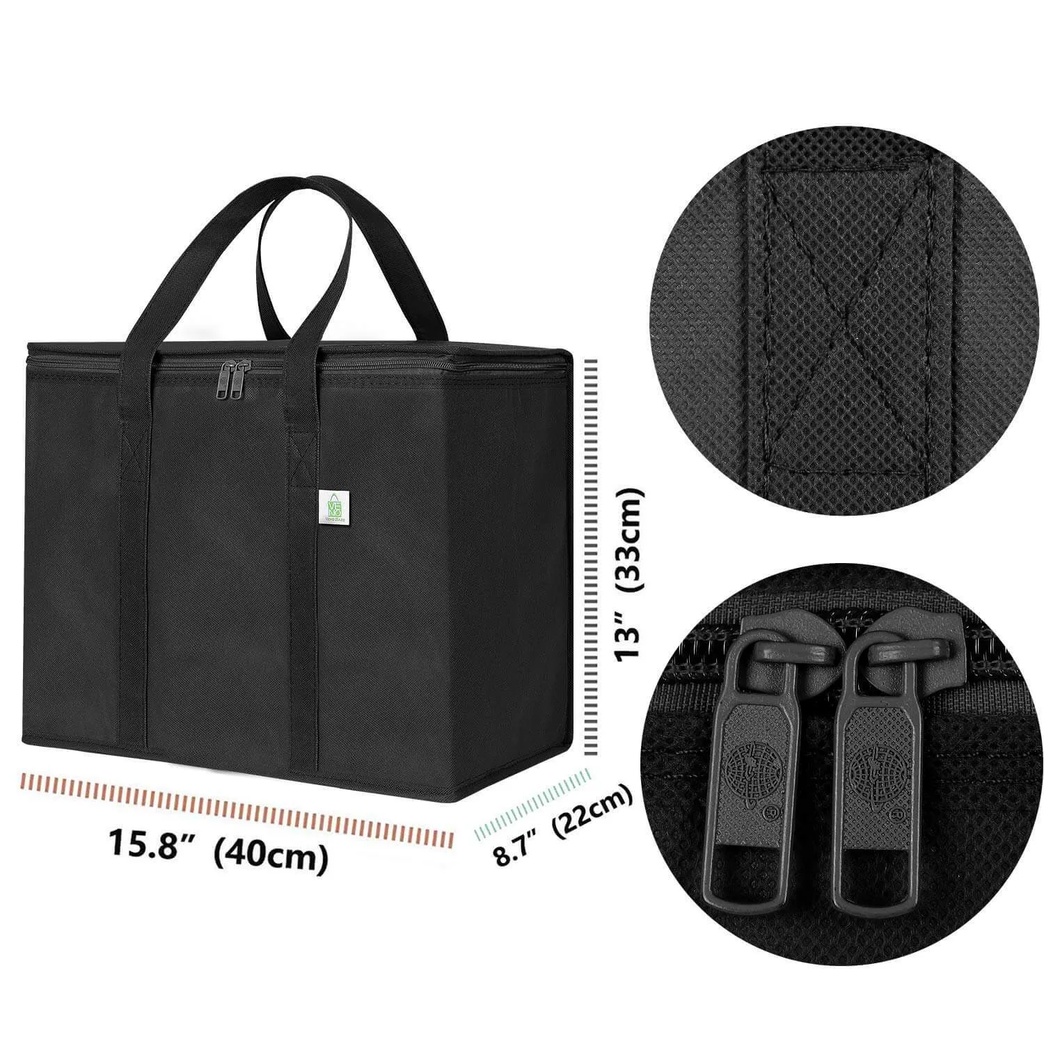 2 Packs Insulated Reusable Grocery Bag, Durable, Collapsible, Eco-Friendly