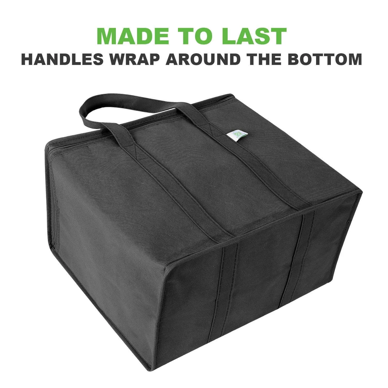 2 Packs Insulated Reusable Grocery Bag, Durable, Collapsible, Eco-Friendly