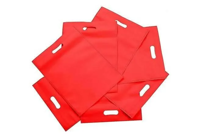 AGRASHRI ENTERPRISES D Cut Red Cloth Carry Bag (Pack of 50 )