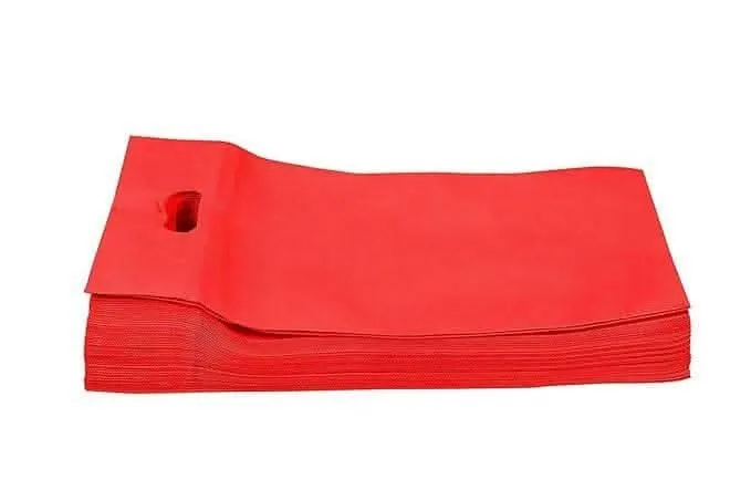 AGRASHRI ENTERPRISES D Cut Red Cloth Carry Bag (Pack of 50 )