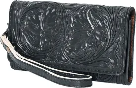 American Darling Clutch Hand Tooled Genuine Leather Western Women Bag Handbag Purse Black | Leather Clutch Bag | Clutch Purses for Women | Cute Clutch Bag | Clutch Purse