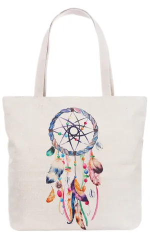 AO837 Dream Catcher Print Tote Canvas Bag