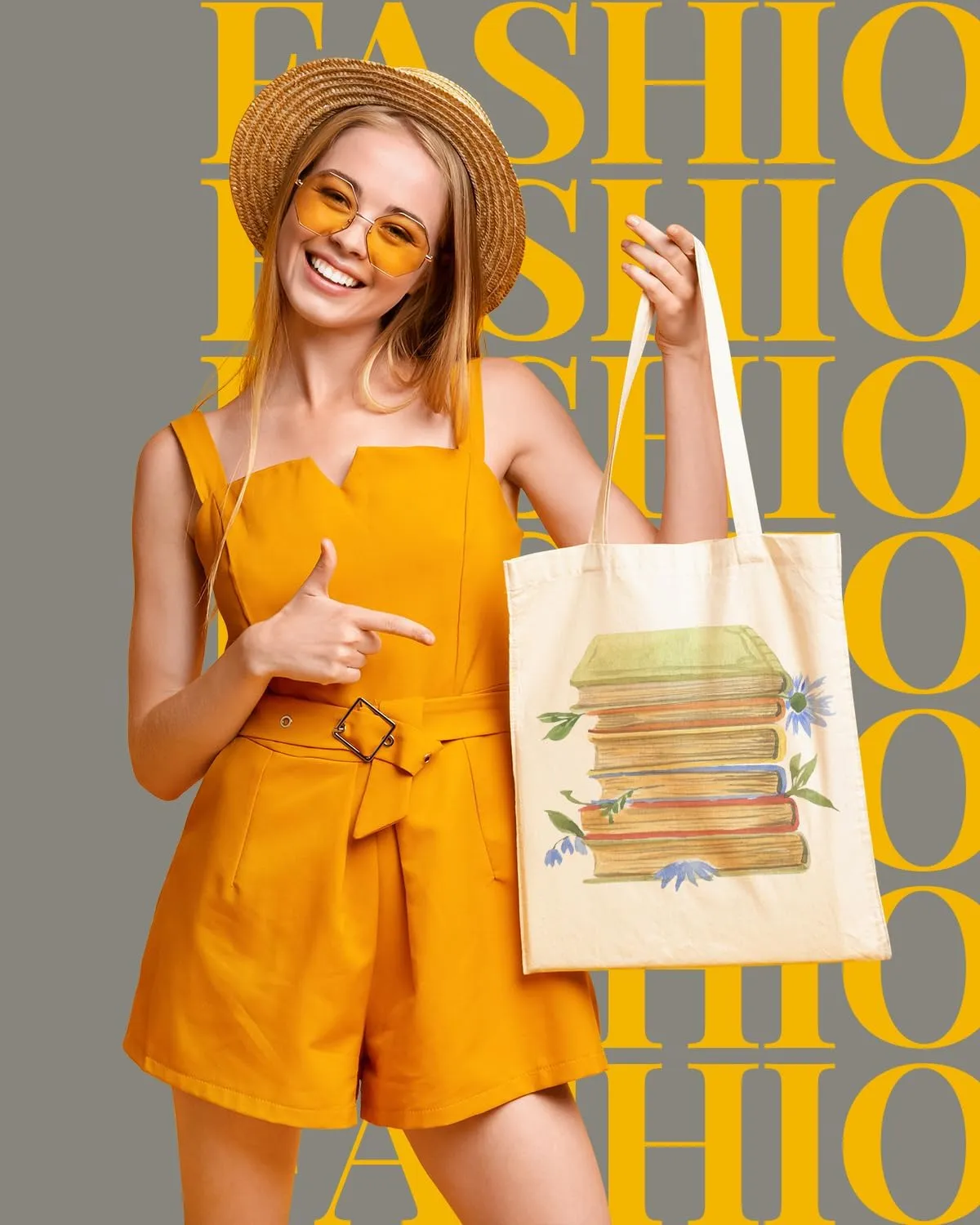 AUSVKAI Canvas Tote Bag Aesthetic for Women, Cute Cloth Cotton Bags for College Shopping Beach Grocery and Trendy Gifts