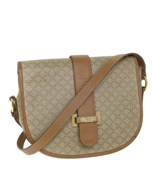 Authentic Beige Canvas Shoulder Bag with Adjustable Strap