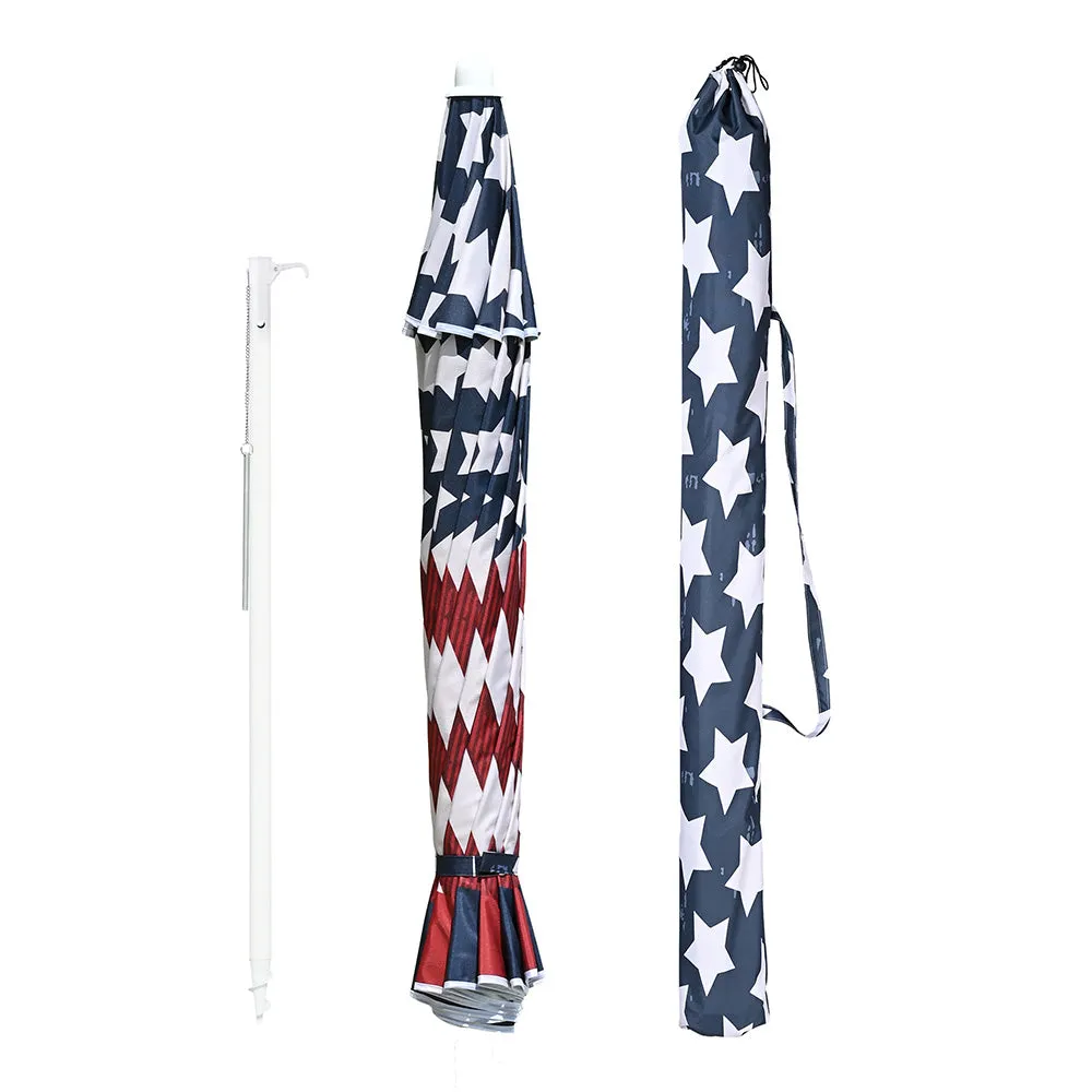 Beach Umbrella w/ Sand Anchor  6ft Tilt 12-Rib