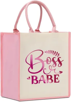 Boss Lady Gifts for Women Boss Day Christmas Birthday Gifts for Bosses Leadership Reusable Tote Bag Beach Grocery Bags