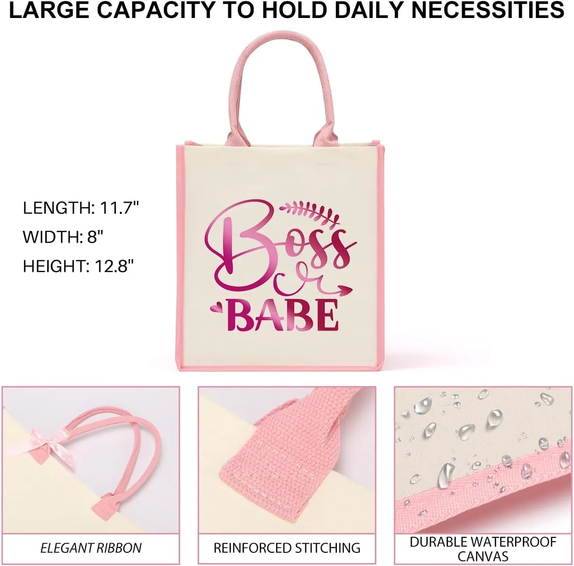 Boss Lady Gifts for Women Boss Day Christmas Birthday Gifts for Bosses Leadership Reusable Tote Bag Beach Grocery Bags