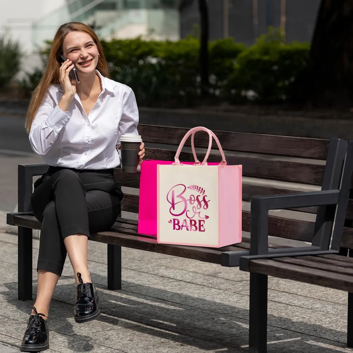 Boss Lady Gifts for Women Boss Day Christmas Birthday Gifts for Bosses Leadership Reusable Tote Bag Beach Grocery Bags