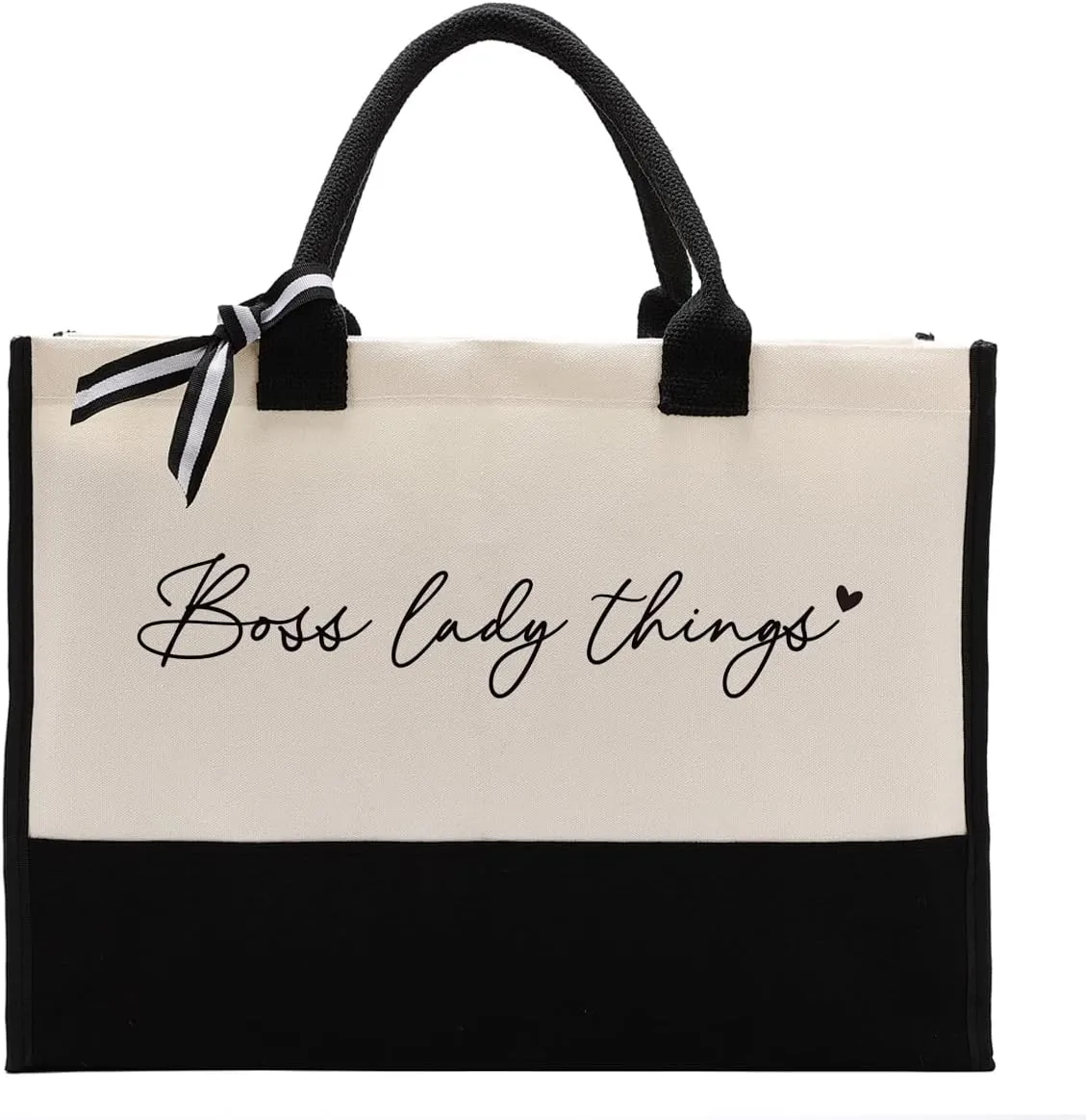 Boss Lady Things Canvas Bag Gift, Boss Lady Gift, Thank You Gift for Women Boss Leader Manager, Canvas Tote Bags for Women, Reusable Grocery Shopping Bag with Handle, Travel Bag, Canvas Beach Totes