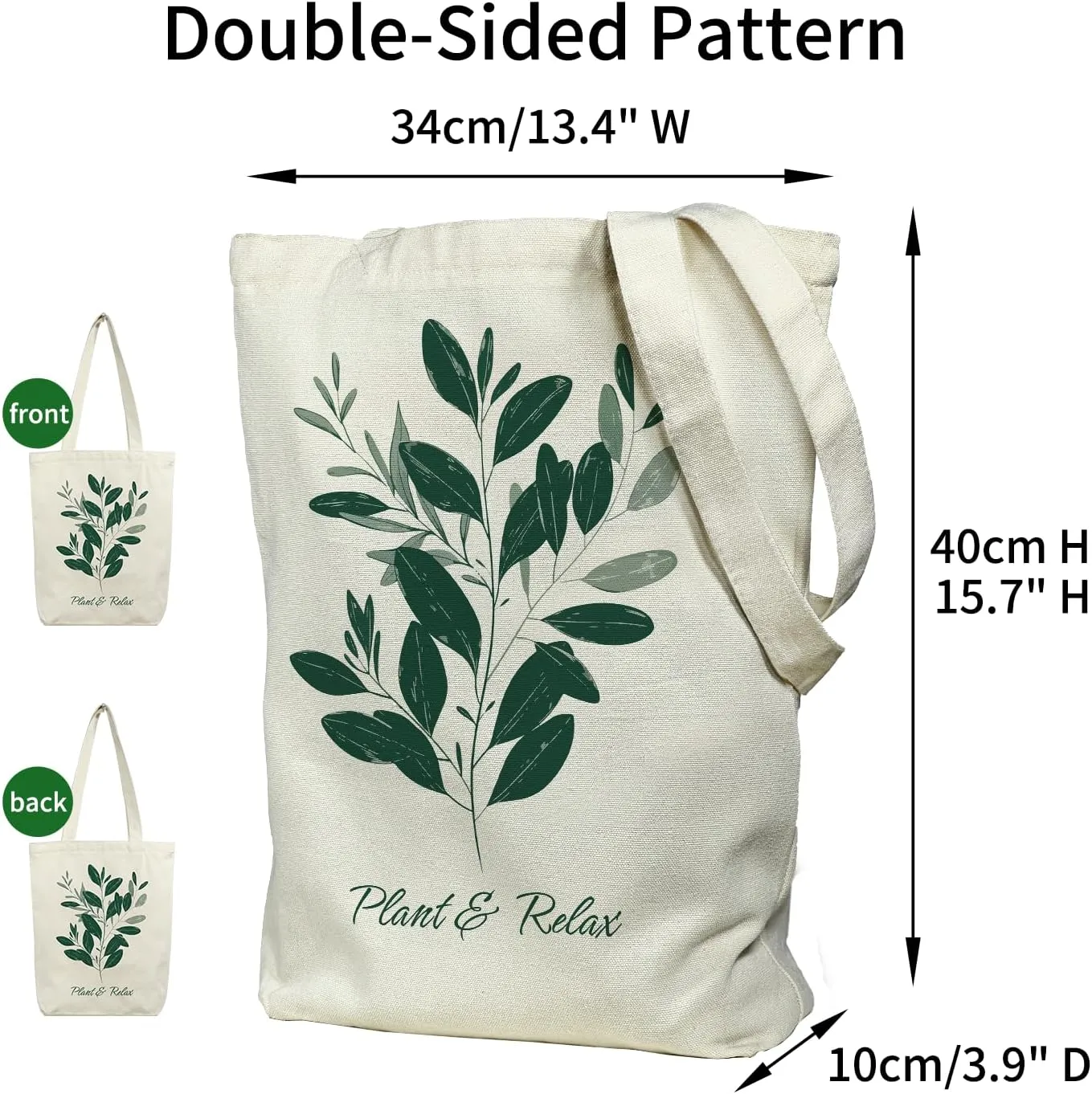 Canvas Tote Bag for Women, Tote Bag with Zipper Inner Pocket, Zippered Canvas Bag for Shopping Work Grocery Everyday
