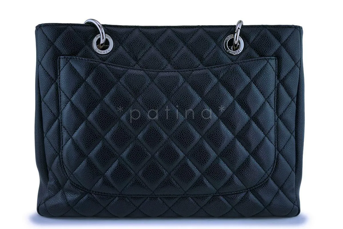 Chanel Black Caviar Classic Grand Shopper Tote GST Shopping Bag SHW