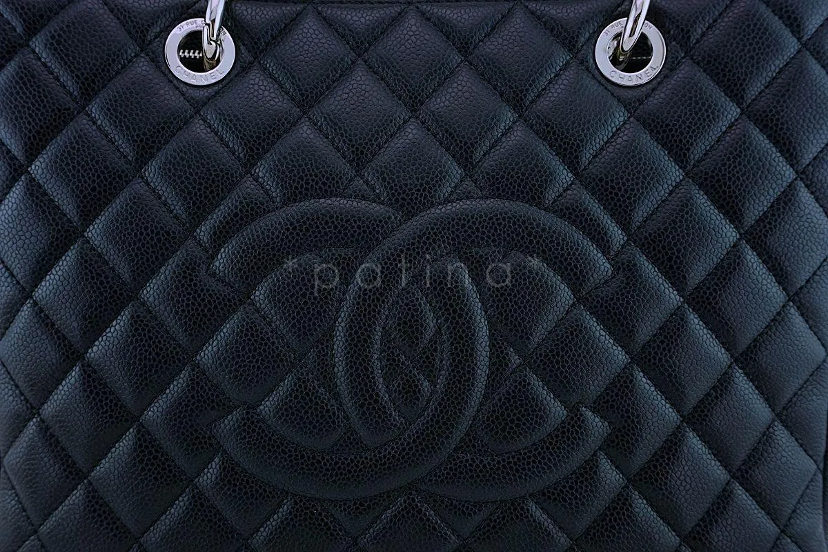 Chanel Black Caviar Classic Grand Shopper Tote GST Shopping Bag SHW