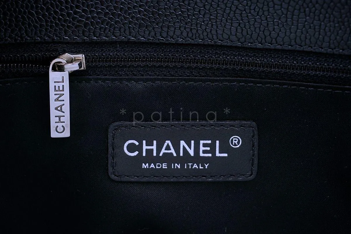 Chanel Black Caviar Classic Grand Shopper Tote GST Shopping Bag SHW