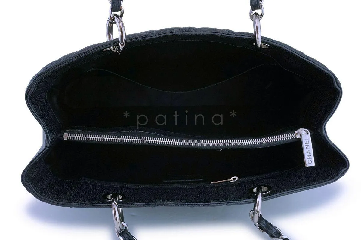 Chanel Black Caviar Classic Grand Shopper Tote GST Shopping Bag SHW