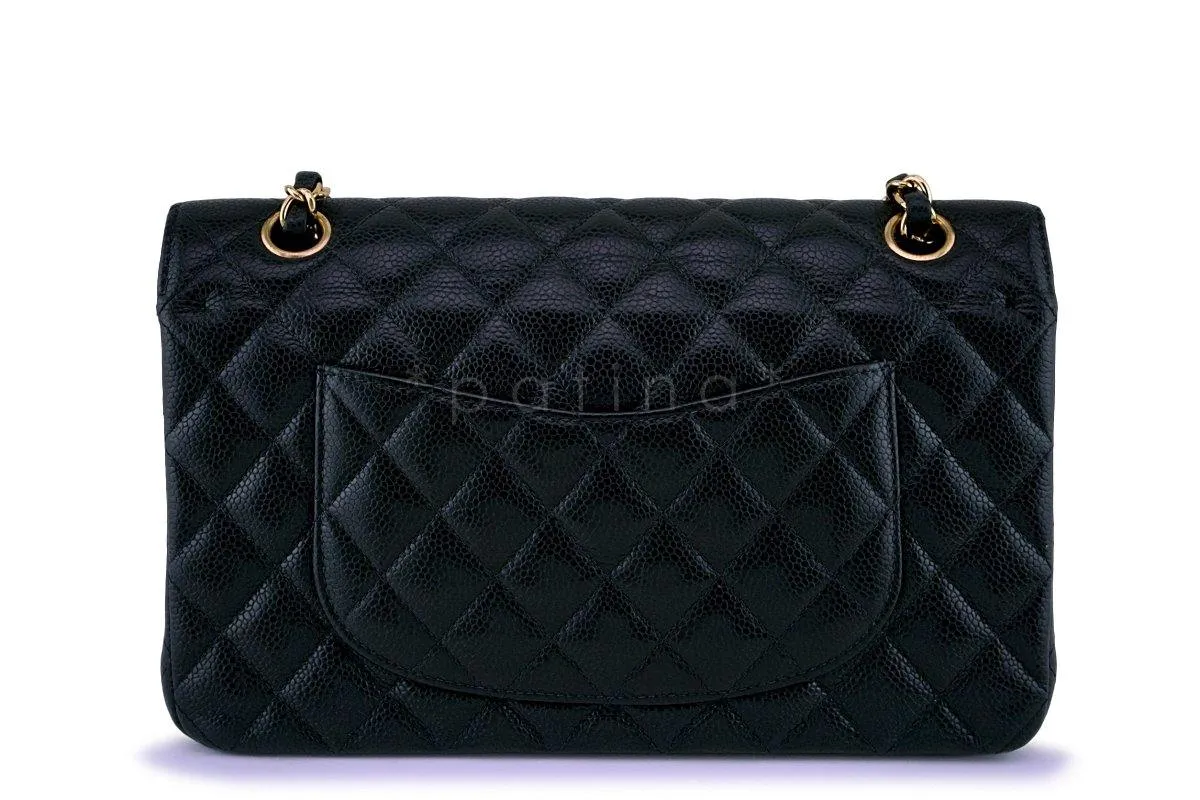Chanel Black Caviar Classic Medium Double Flap Bag 24k GHW