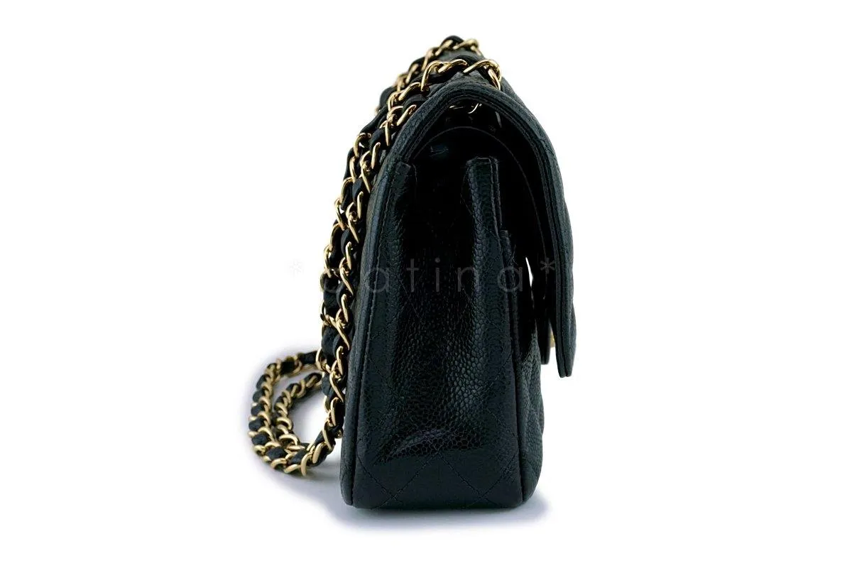 Chanel Black Caviar Classic Medium Double Flap Bag 24k GHW