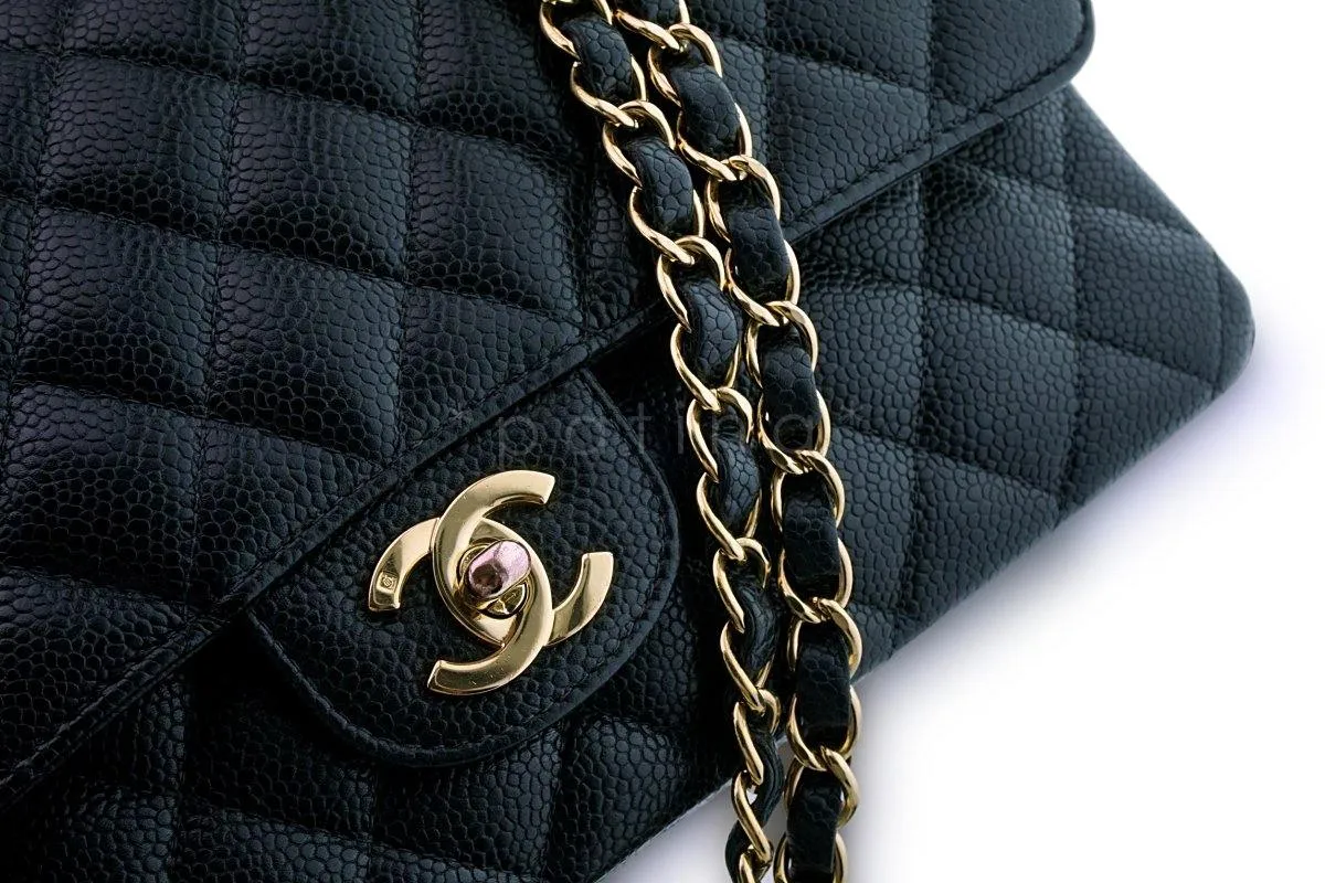 Chanel Black Caviar Classic Medium Double Flap Bag 24k GHW