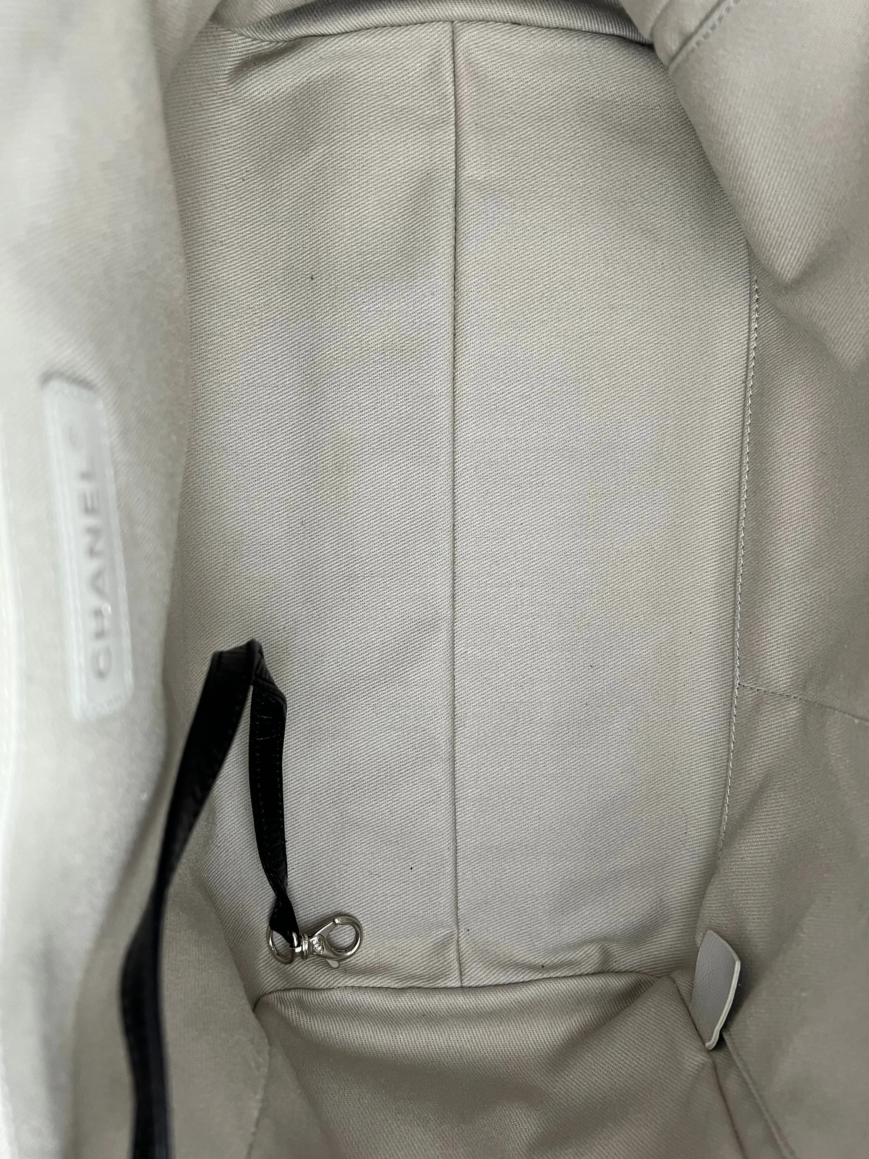 Chanel Black Coated Leather Deauville Shopping Tote