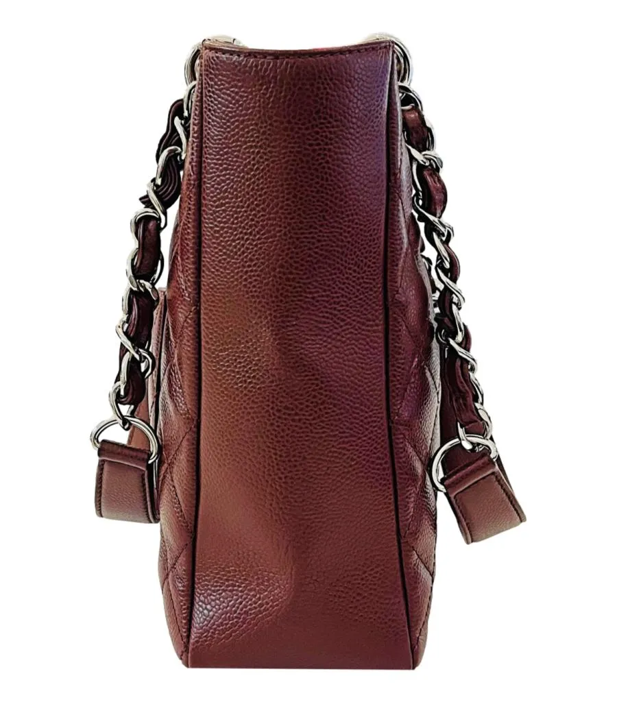 Chanel 'CC' Logo Caviar Leather Petite Shopping Tote Bag