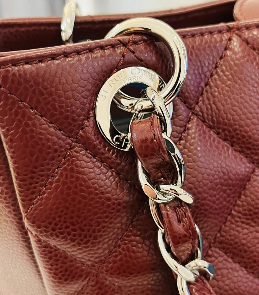 Chanel 'CC' Logo Caviar Leather Petite Shopping Tote Bag