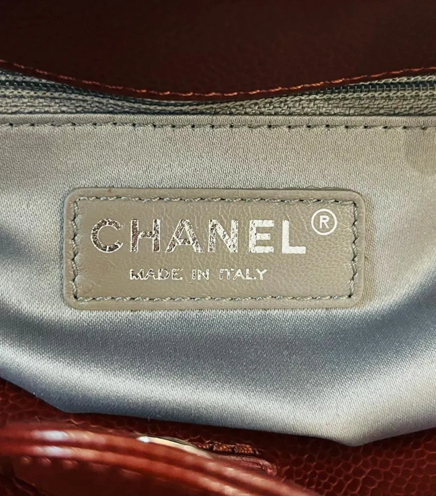 Chanel 'CC' Logo Caviar Leather Petite Shopping Tote Bag