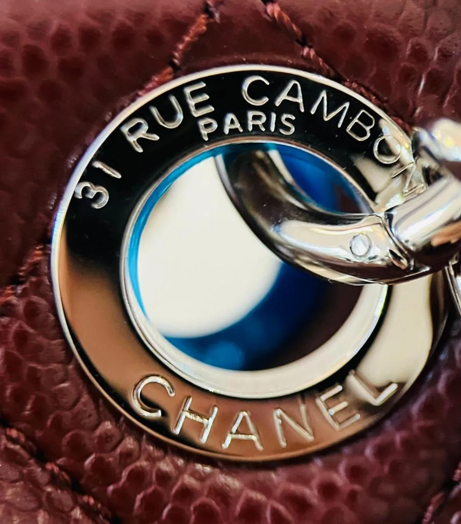 Chanel 'CC' Logo Caviar Leather Petite Shopping Tote Bag