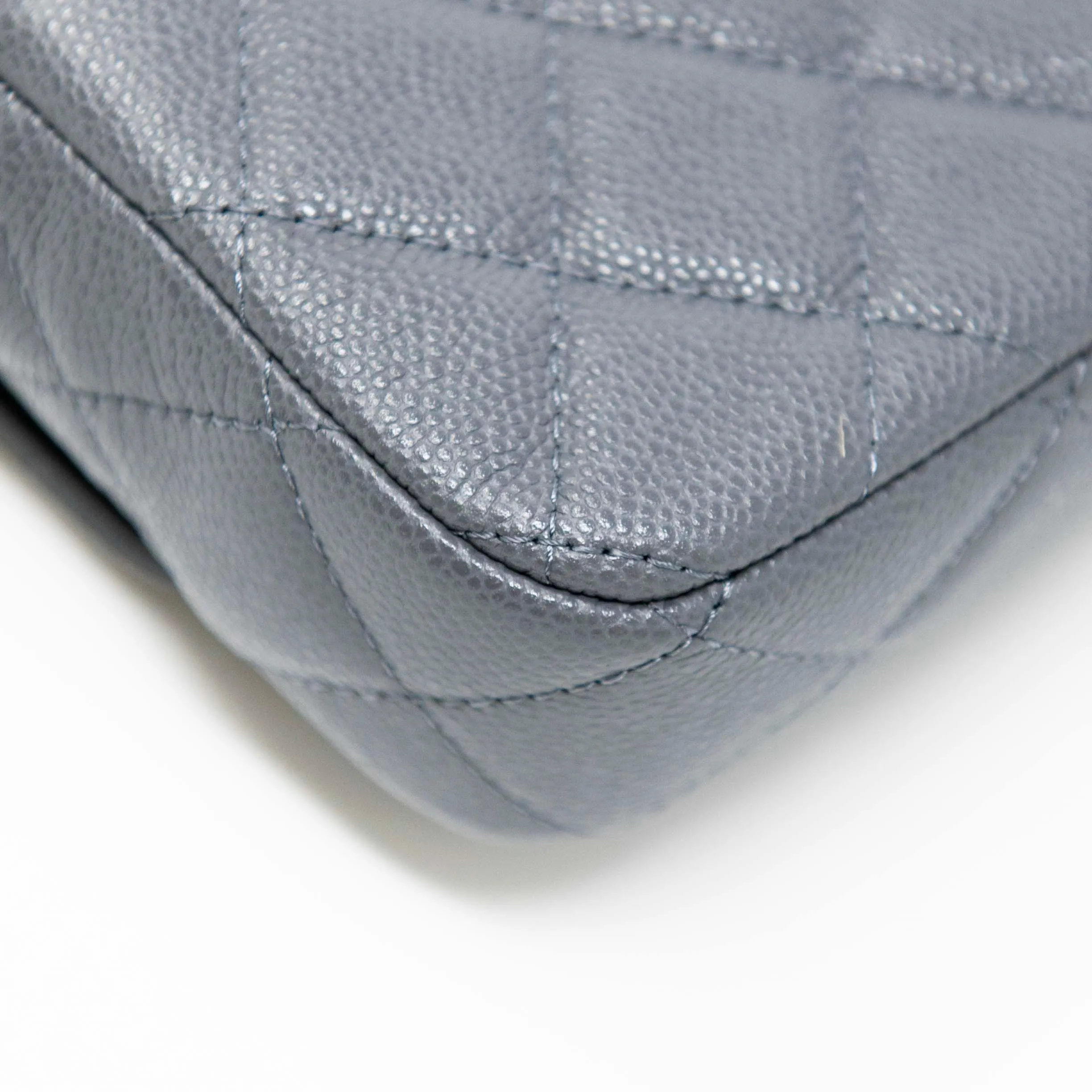 Chanel Grey Flap Phone Holder with Chain