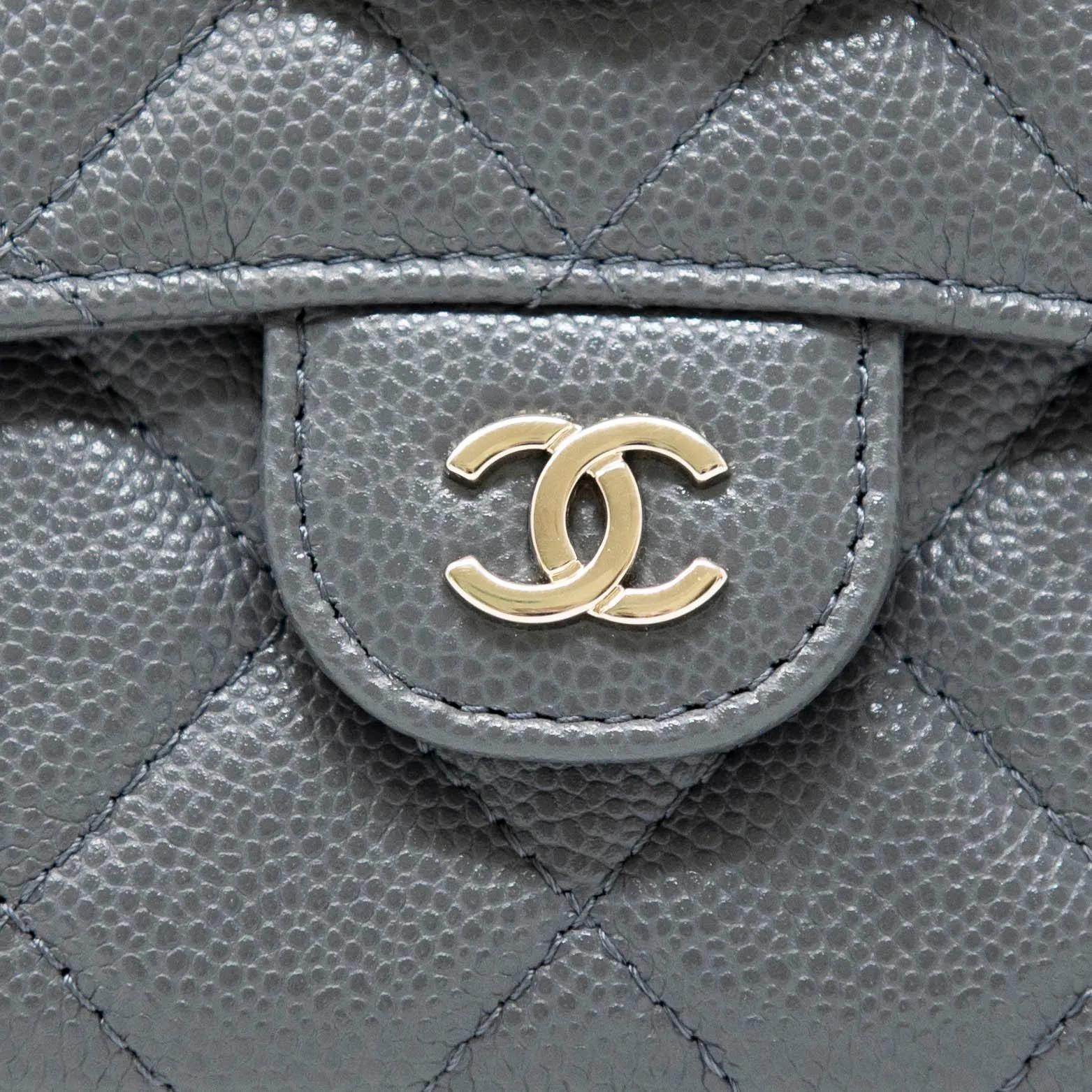 Chanel Grey Flap Phone Holder with Chain