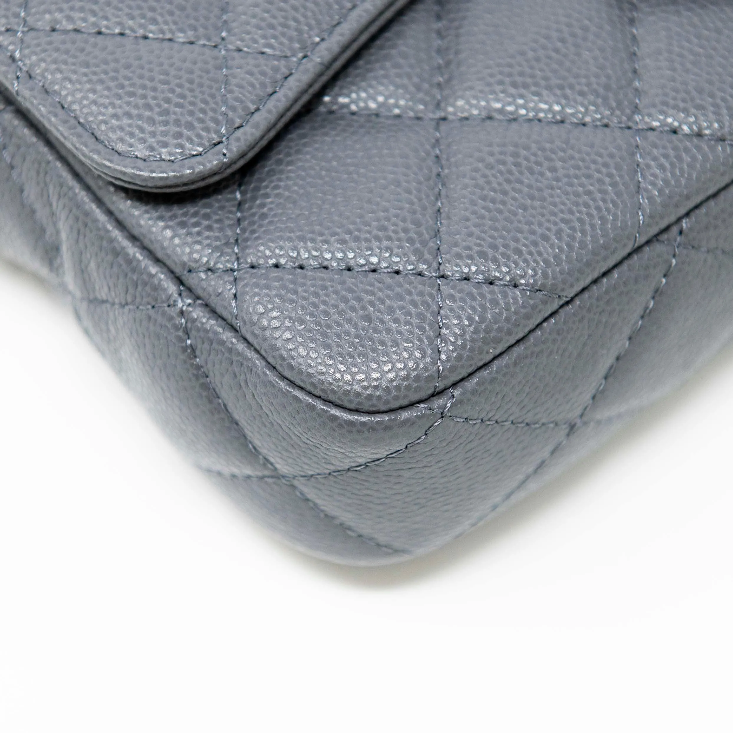 Chanel Grey Flap Phone Holder with Chain