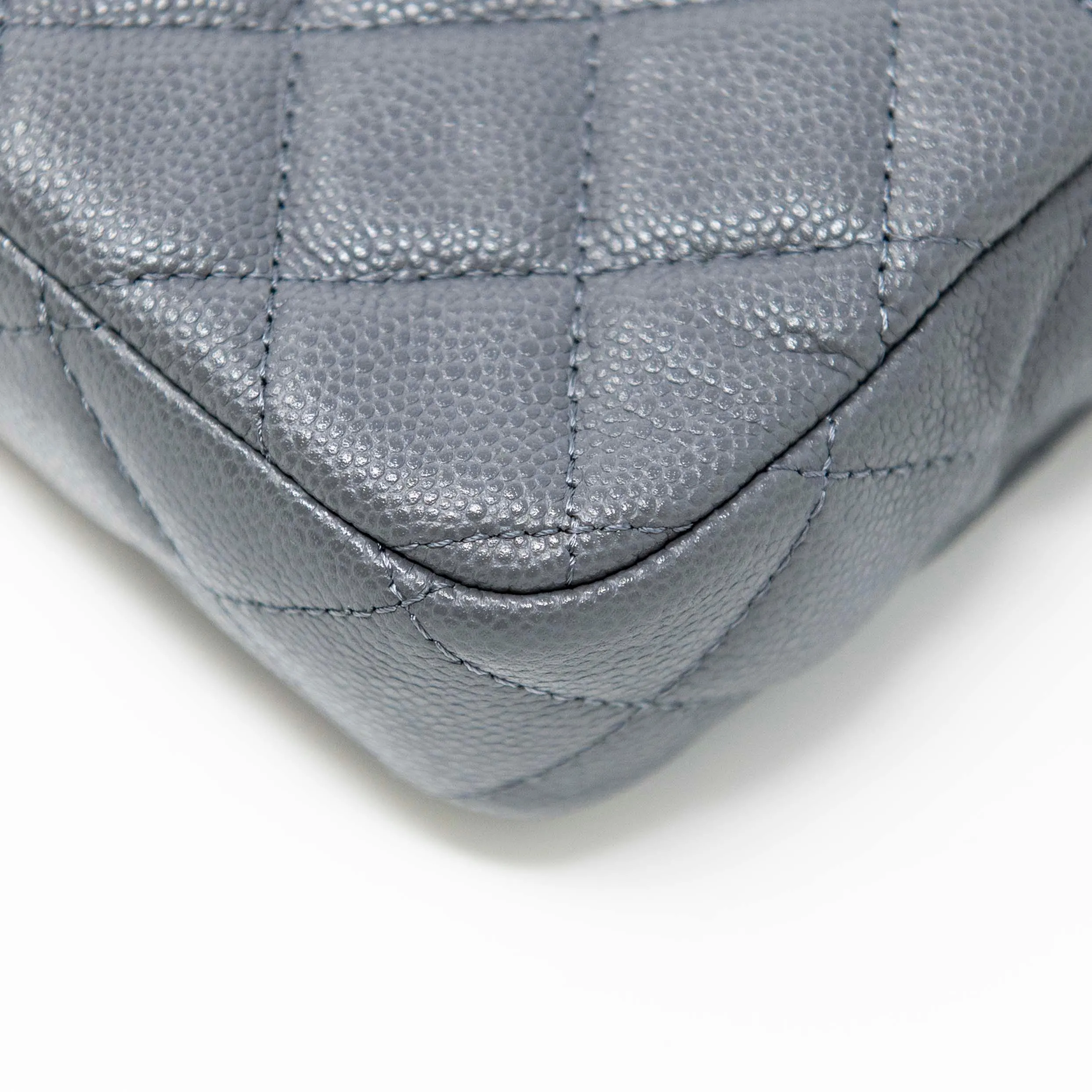 Chanel Grey Flap Phone Holder with Chain