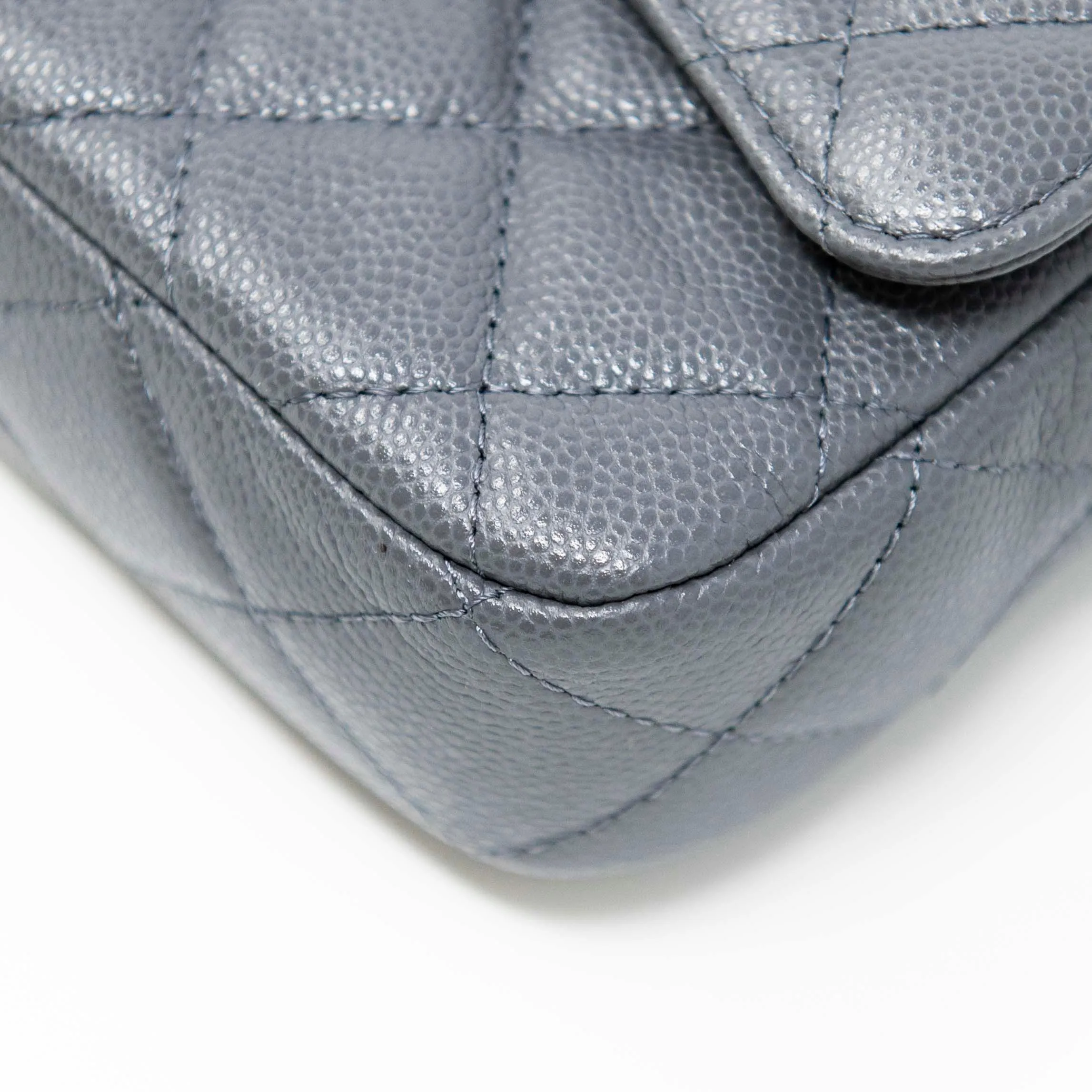 Chanel Grey Flap Phone Holder with Chain