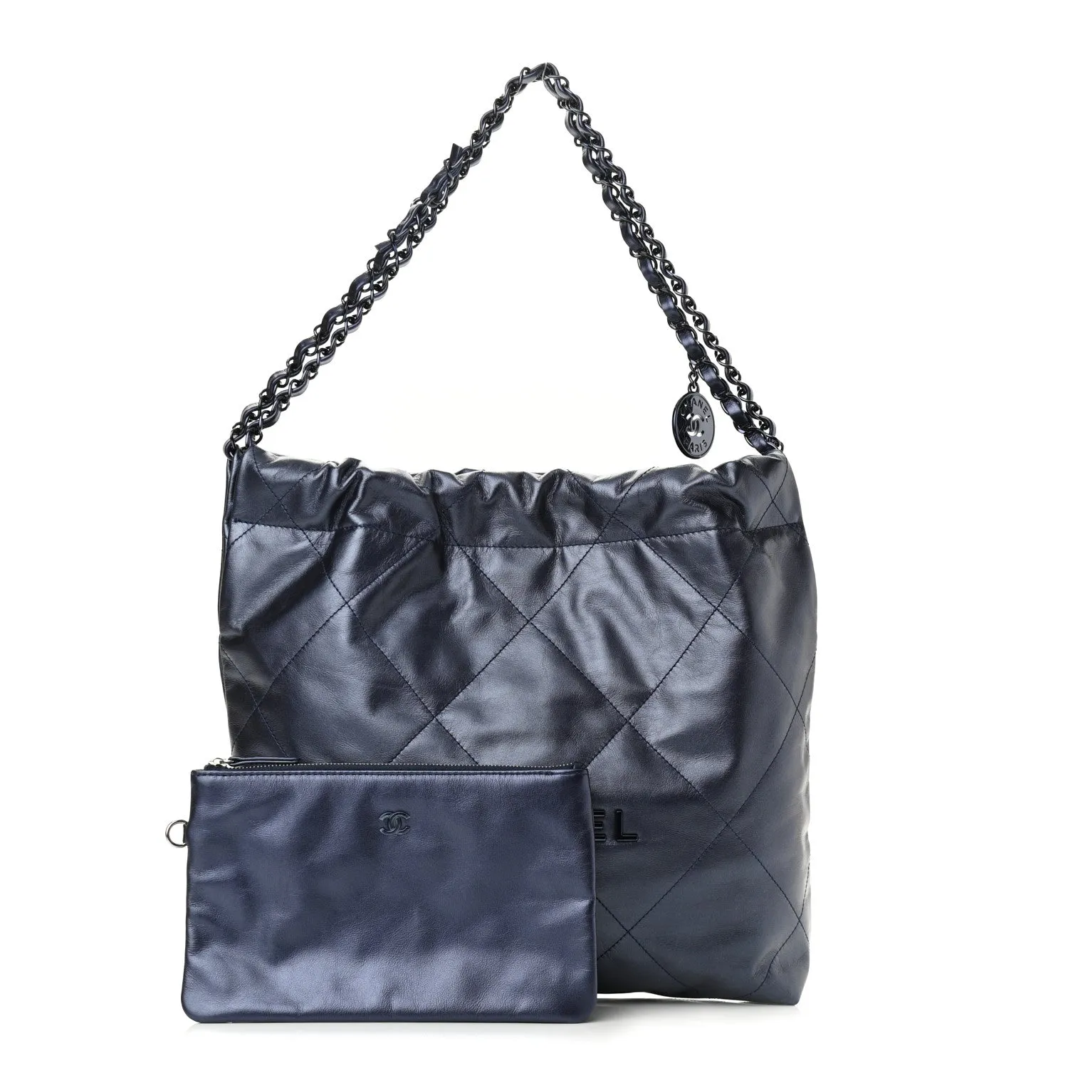 Chanel Metallic Blue 22 Calfskin Quilted Small - '20s