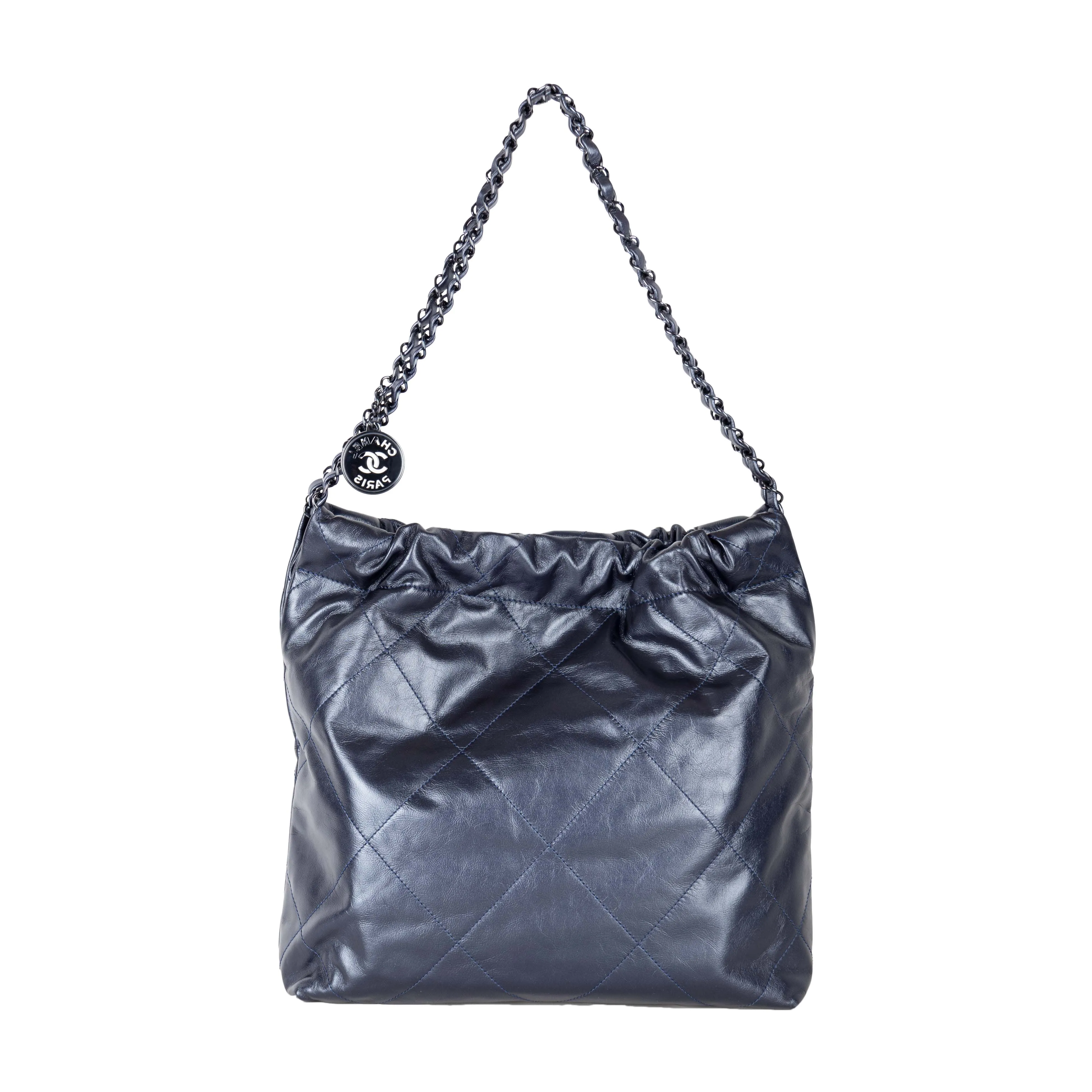 Chanel Metallic Blue 22 Calfskin Quilted Small - '20s