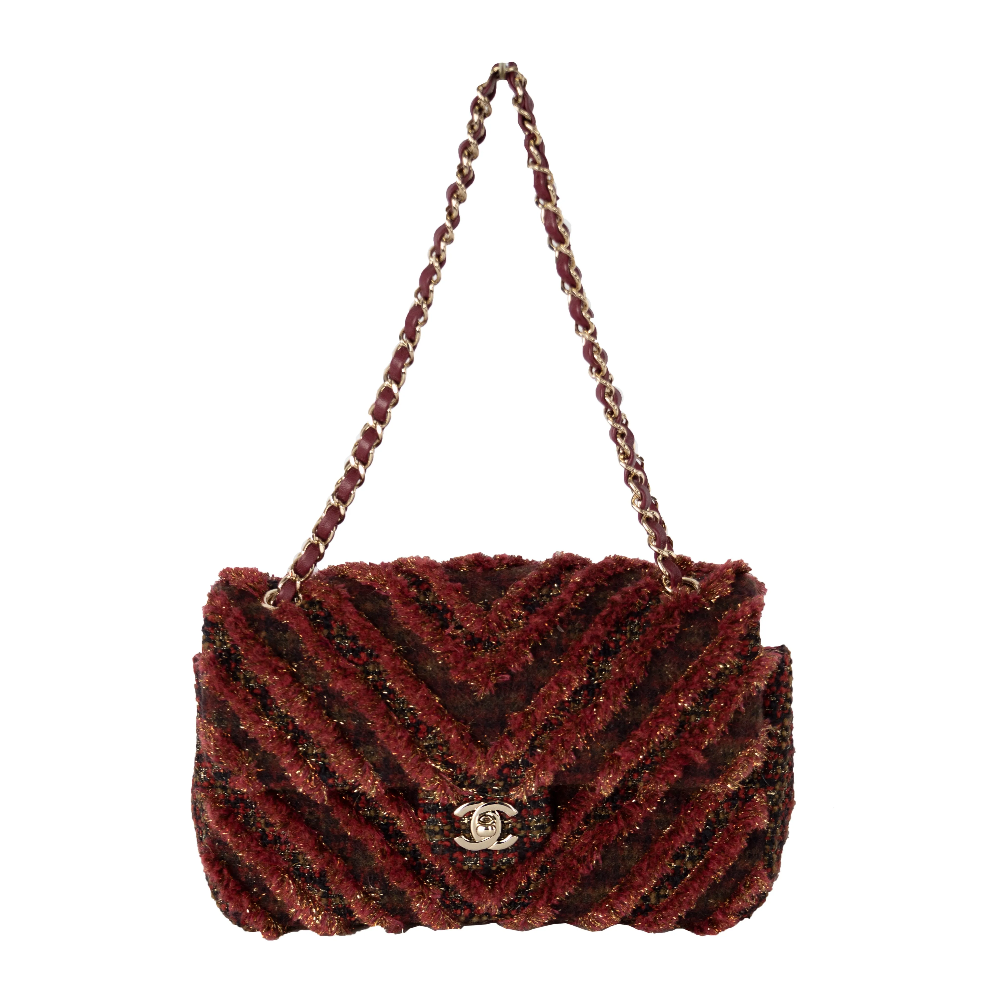 Chanel Red Tweed Flap Bag - '20s