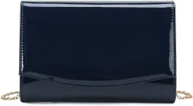 CHARMING TAILOR Patent Leather Flap Clutch Classic Elegant Evening Bag Chic Dress Purse