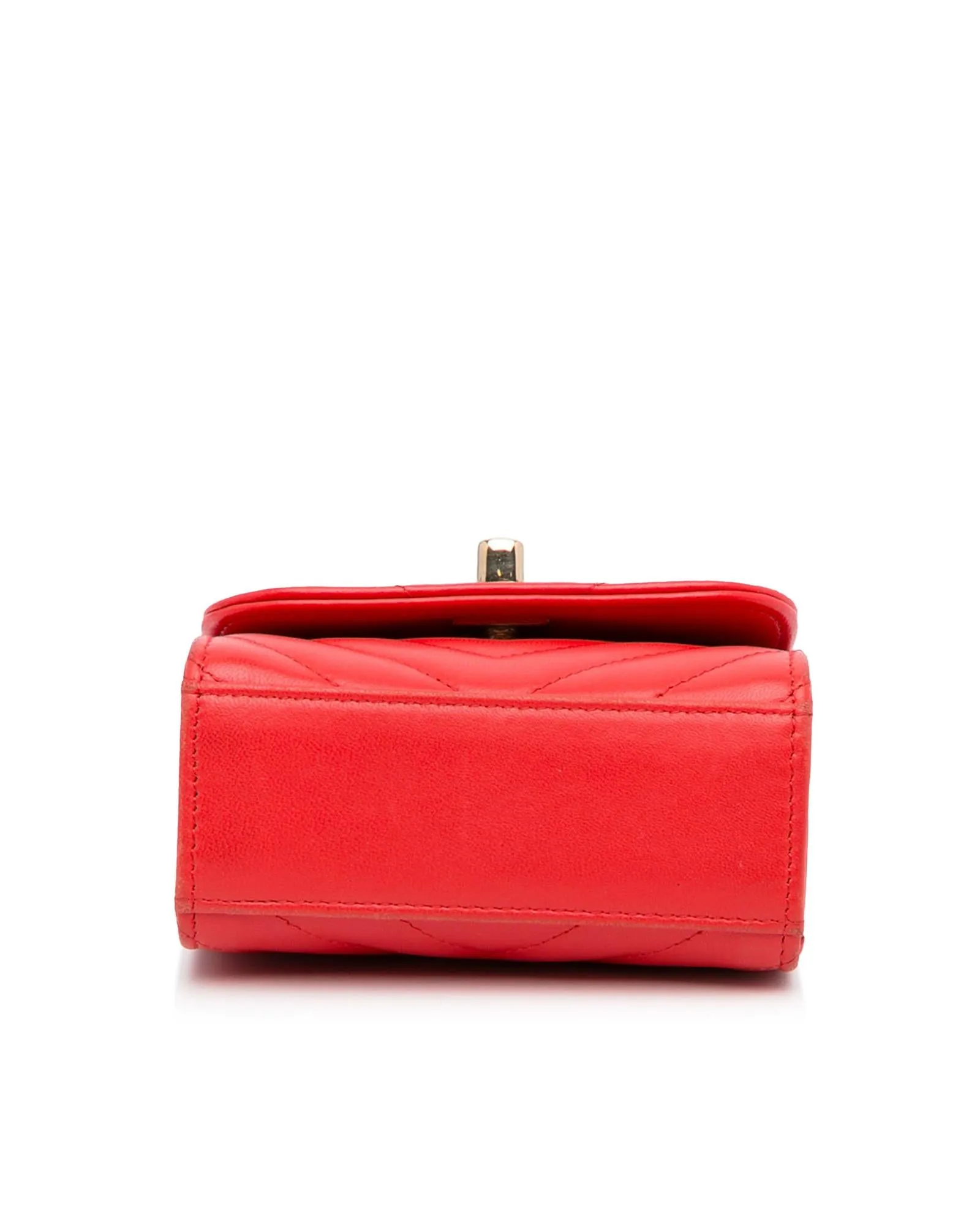 Chevron Quilted Lambskin CC Chain Wallet