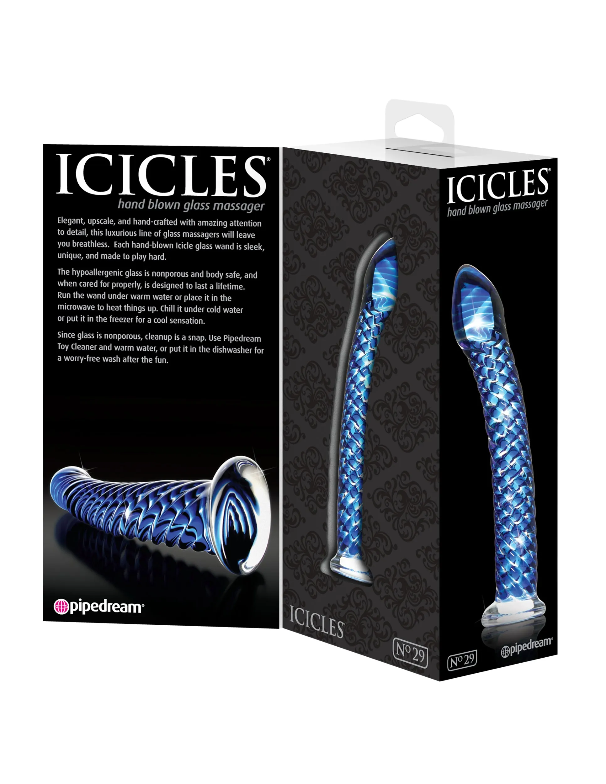 Chic Glass Massager - Fun with Warm or Cool Sensations!