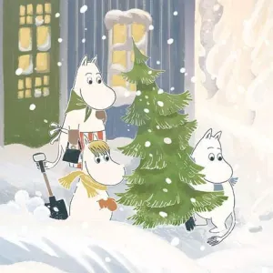 Christmas Card: Moomins - Carrying Tree