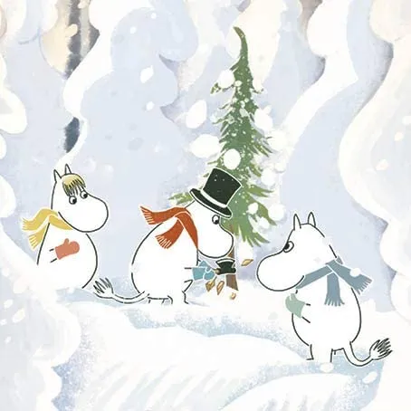 Christmas Card: Moomins - Cutting Tree