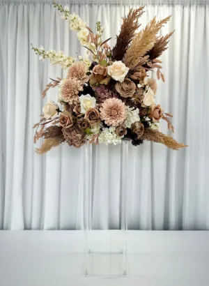 Elizabeth floral on clear rectangle flower stand