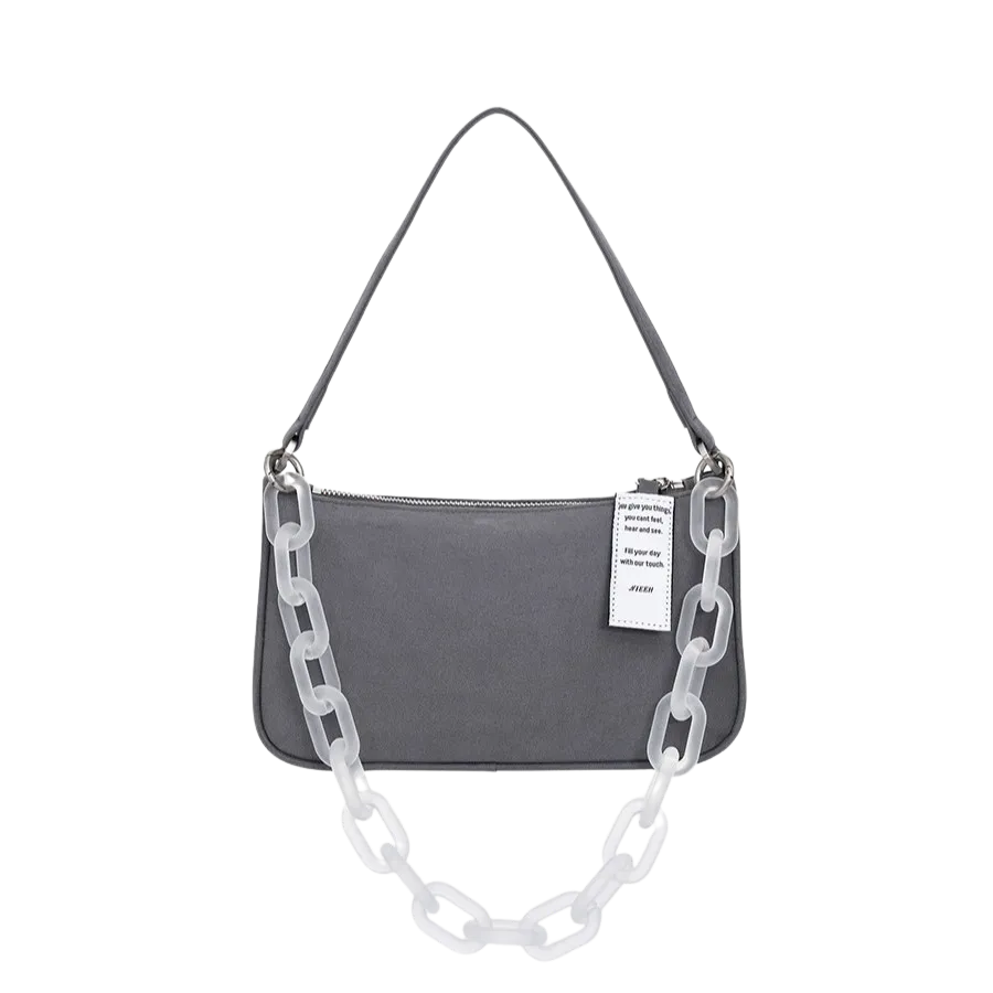 Envelope Suede Leather Bag_Gray