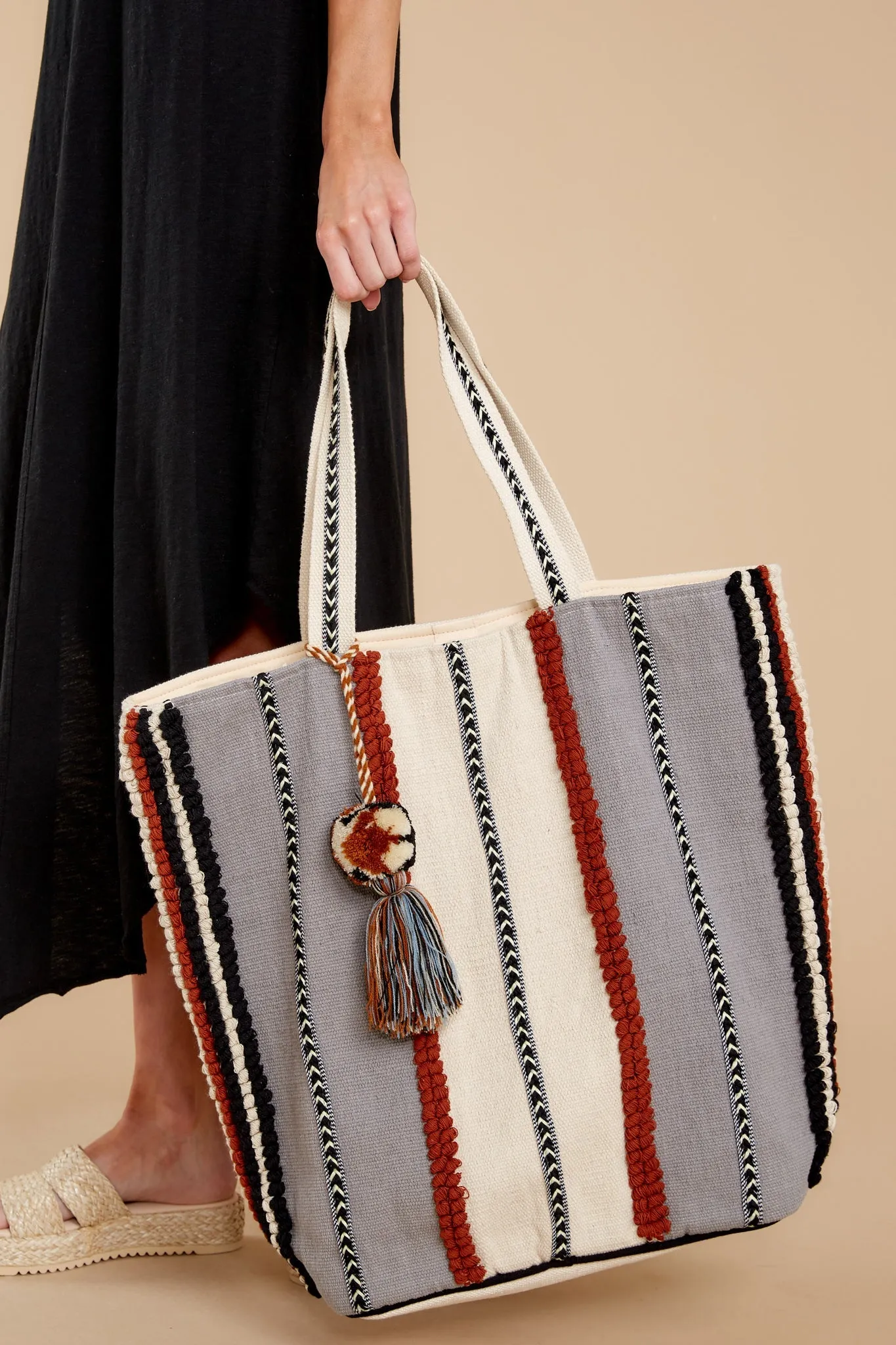 Exciting Times Grey Woven Bag