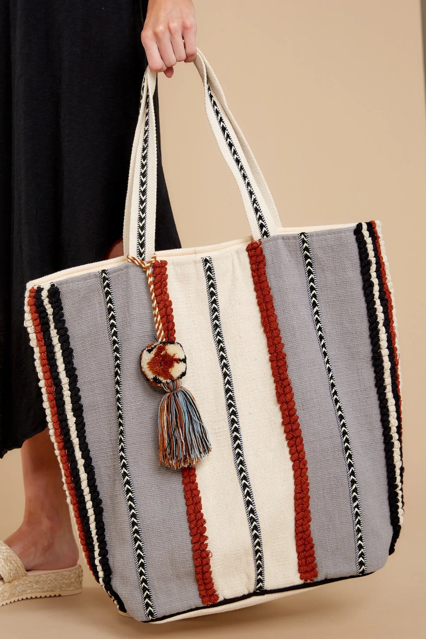 Exciting Times Grey Woven Bag