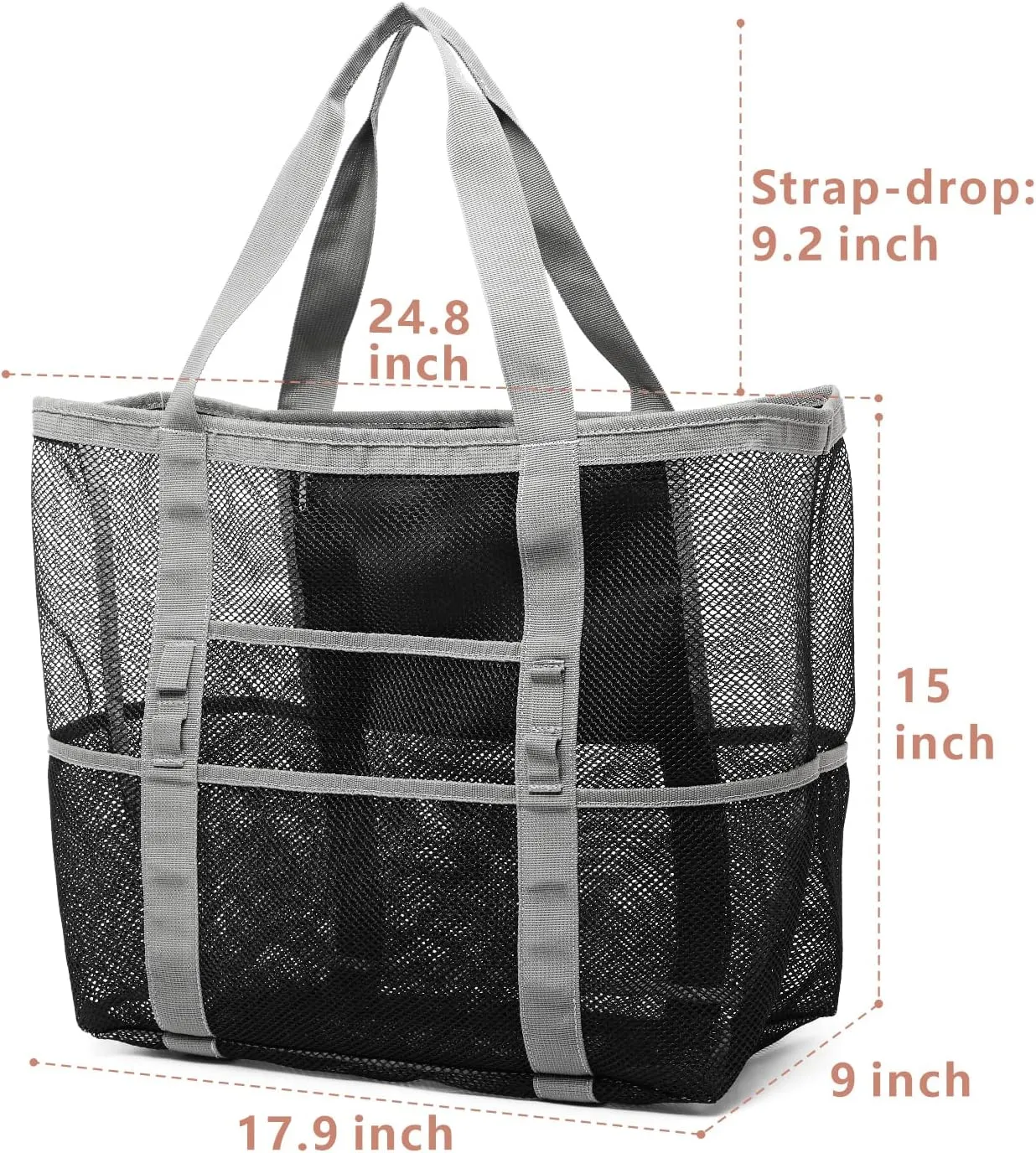 F-color Mesh Beach Bag Family - Large Tote Bag for Cruise Pool Toys Beach Vacation Essentials