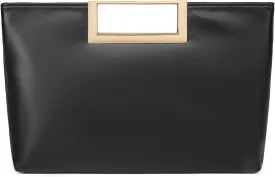 Fashion Top-Handle Bag for Women Trendy Crossbody Clutch Purse PU Leather Classic Handbag with Metal Chain