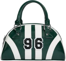 Floerns Women's Colorblock Zipper Handle Bowling Bag Purse Leather Clutch Handbags