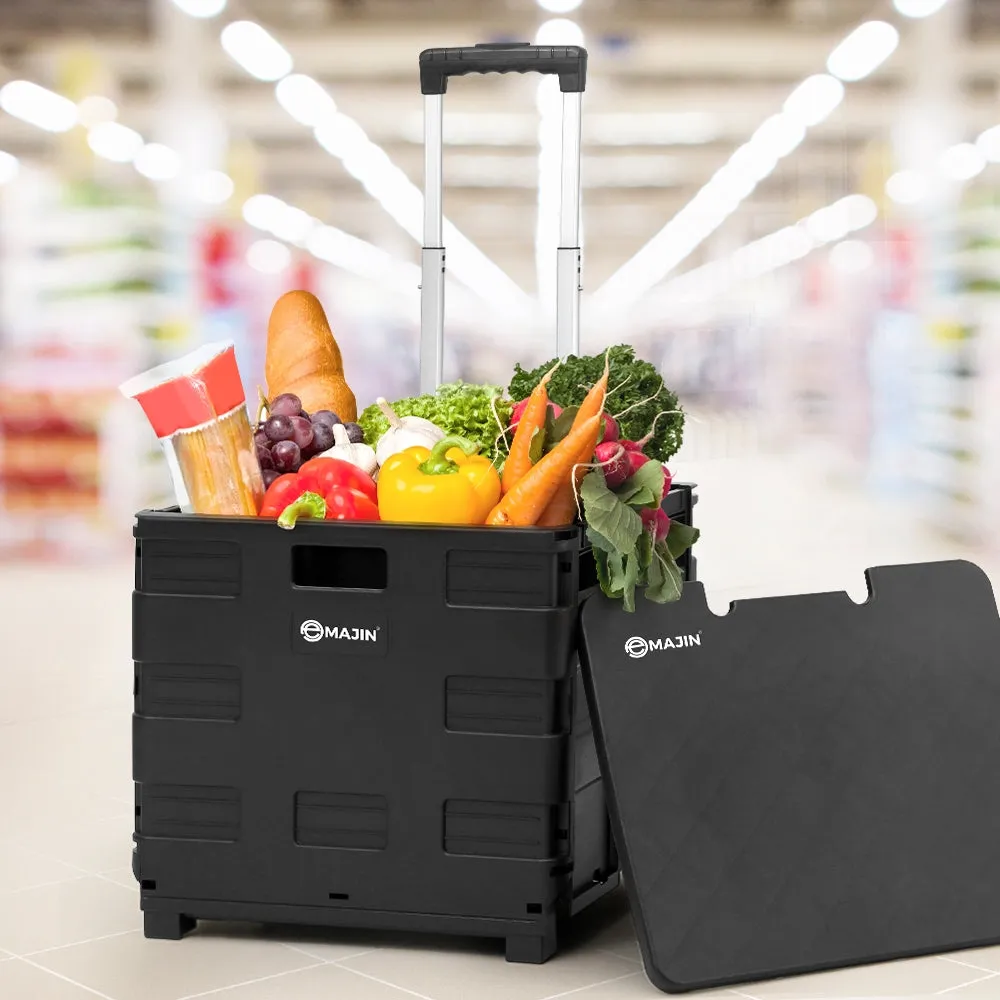 Foldable 35KG Shopping Cart Trolley with Wheels - Emajin
