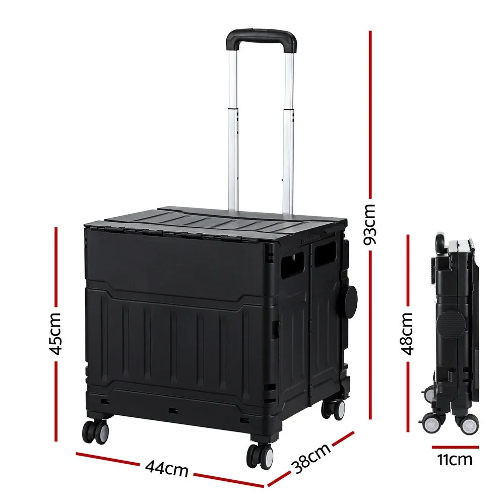 Foldable 75L Shopping Trolley with 360° Wheels - Emajin