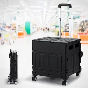 Foldable 75L Shopping Trolley with 360° Wheels - Emajin
